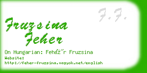 fruzsina feher business card